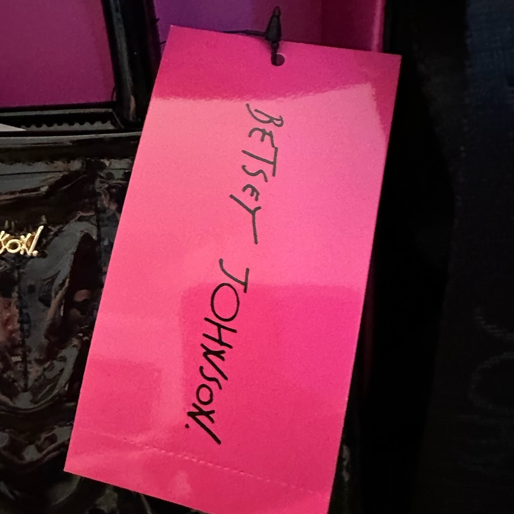 Betsey Johnson Black Mini Bag with Heart Design - Picture 4 of 9
